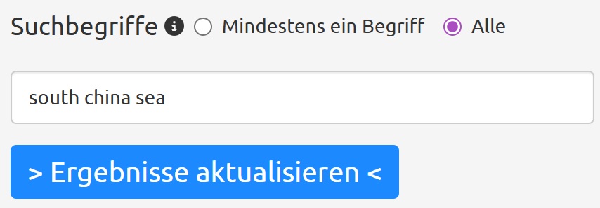 Screenshot des Suchbegriff-Felds mit UND/ODER-Auswahl