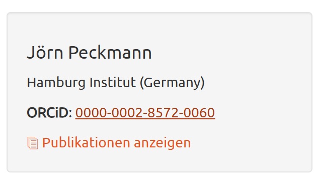 Screenshot des ORCiD-Links in der Ergebnisspalte